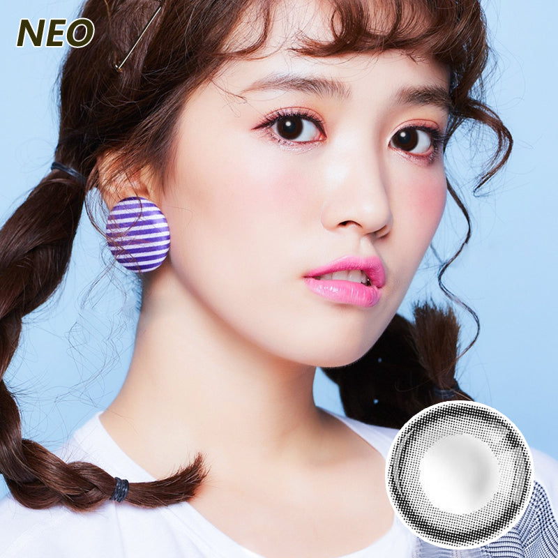 Korea imported Neo Vision mixed blood size diameter small black ring disposable yearly color contact lenses Small Black Ring