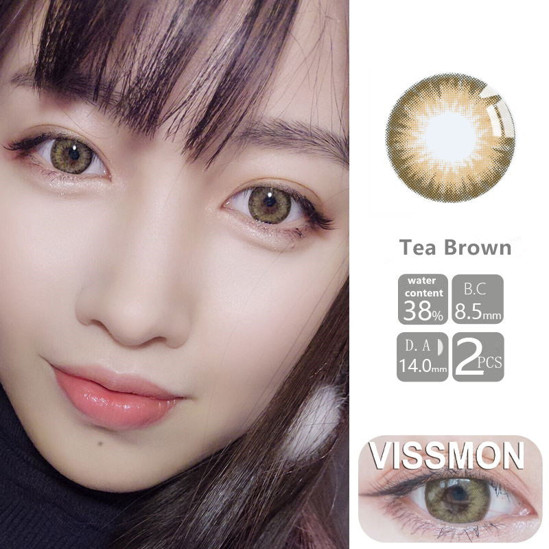 VISSMON yearly Contact Lenses Tea Brown (2pcs/box)