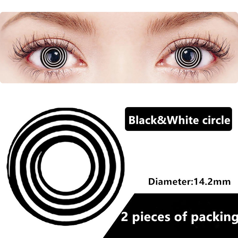 Halloween & cosplay Yearly Color Contacts Black&white circle (2pcs/box)