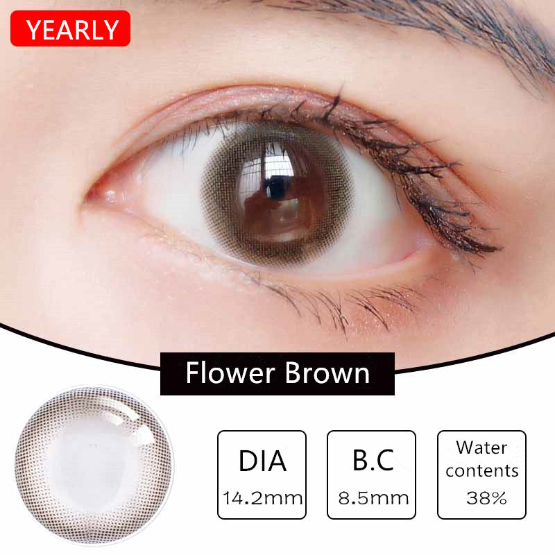 MiaoMou yearly Contact Lenses Flower Brown (2pcs/box)