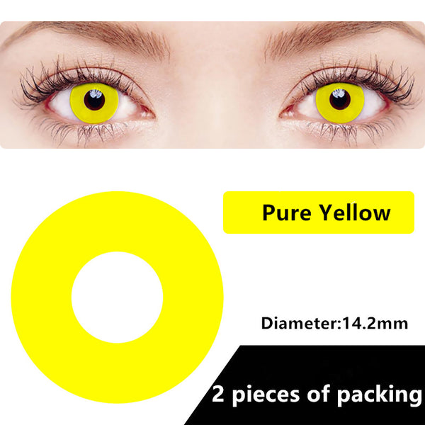 Buy Halloween & cosplay Yearly Color Contacts pure yellow (2pcs/box ...