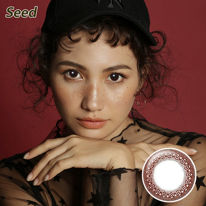 Japan Seed mixed blood size diameter Coffret disposable daily color contact lenses Brown