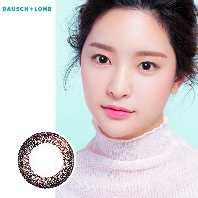 Bausch & Lomb Lacelle disposable bi-weekly color contact lenses Amber Honey Brown(six lense per box)