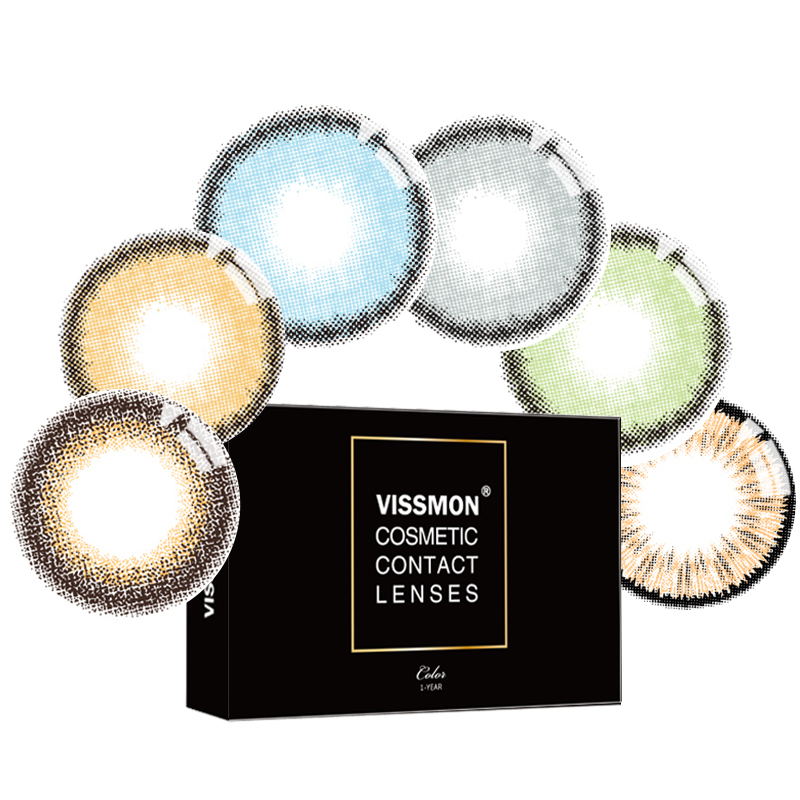 VISSMON yearly Contact Lenses Foggy Brown (2pcs/box)