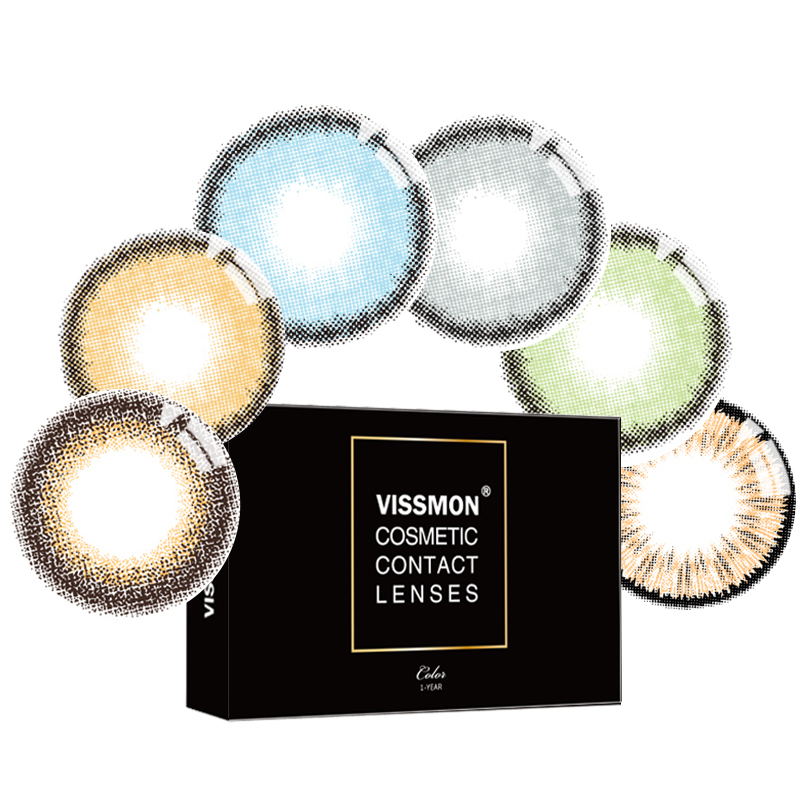 VISSMON yearly Contact Lenses Foggy Blue (2pcs/box)