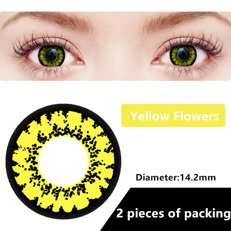Halloween & cosplay Yearly Color Contacts Yellow flowers (2pcs/box)