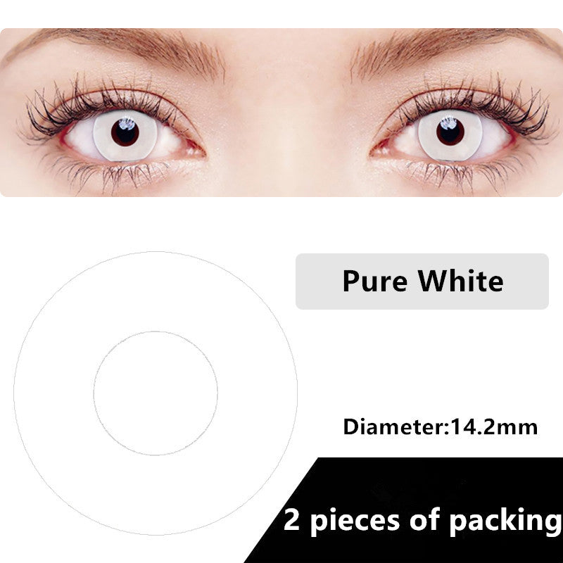 Halloween & cosplay Yearly Color Contacts pure white (2pcs/box)