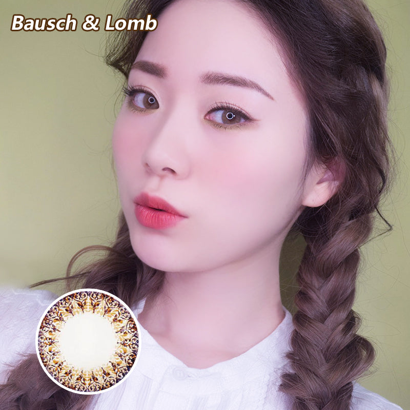 Bausch & Lomb one piece mixed blood small diameter disposable half yearly color contact lenses Brown