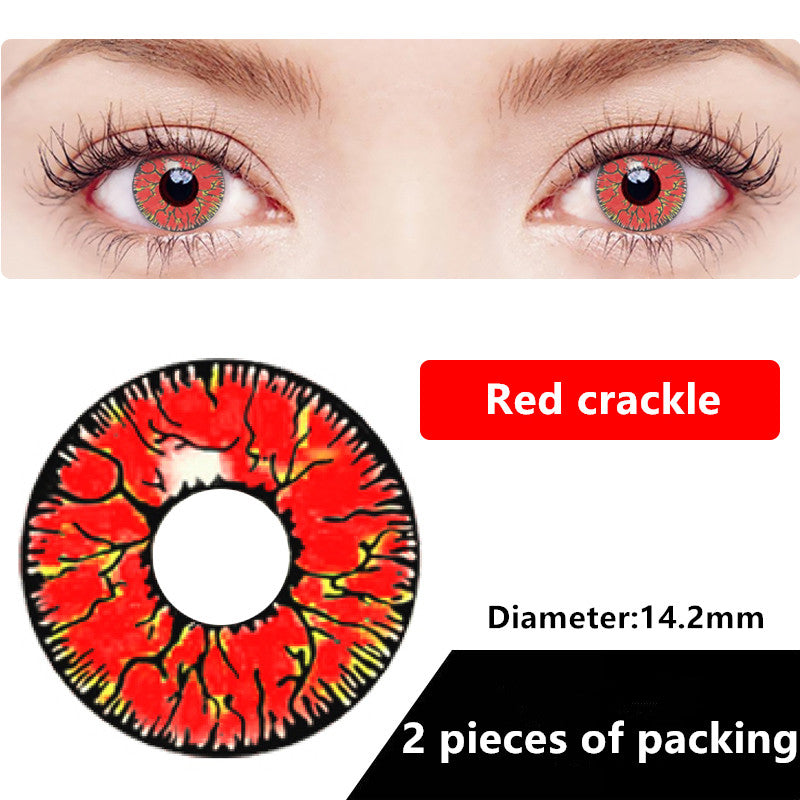 Halloween & cosplay Yearly Color Contacts Red crackle (2pcs/box)