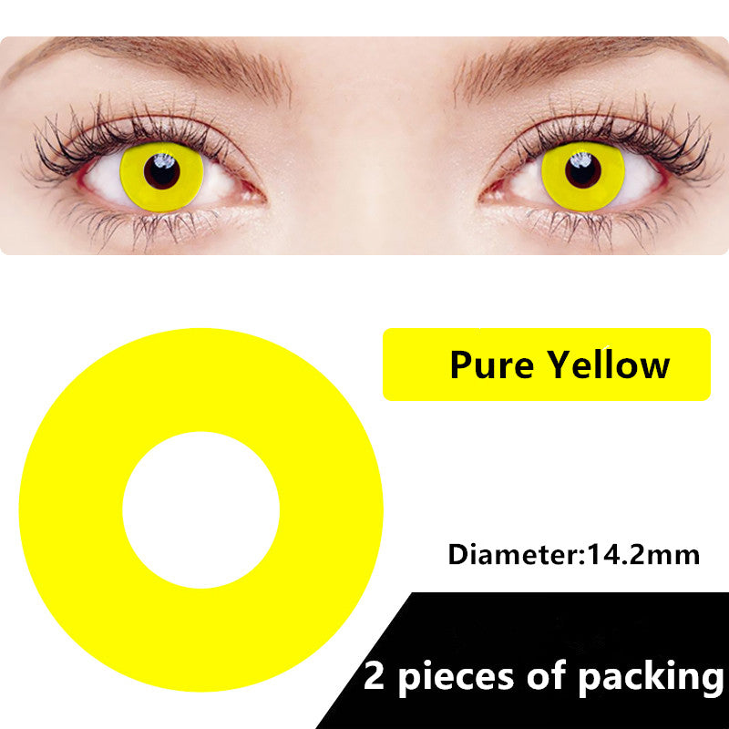Halloween & cosplay Yearly Color Contacts Pure Yellow (2pcs/box)