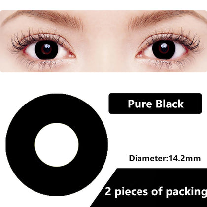 Halloween & cosplay Yearly Color Contacts Pure Black (2pcs/box)
