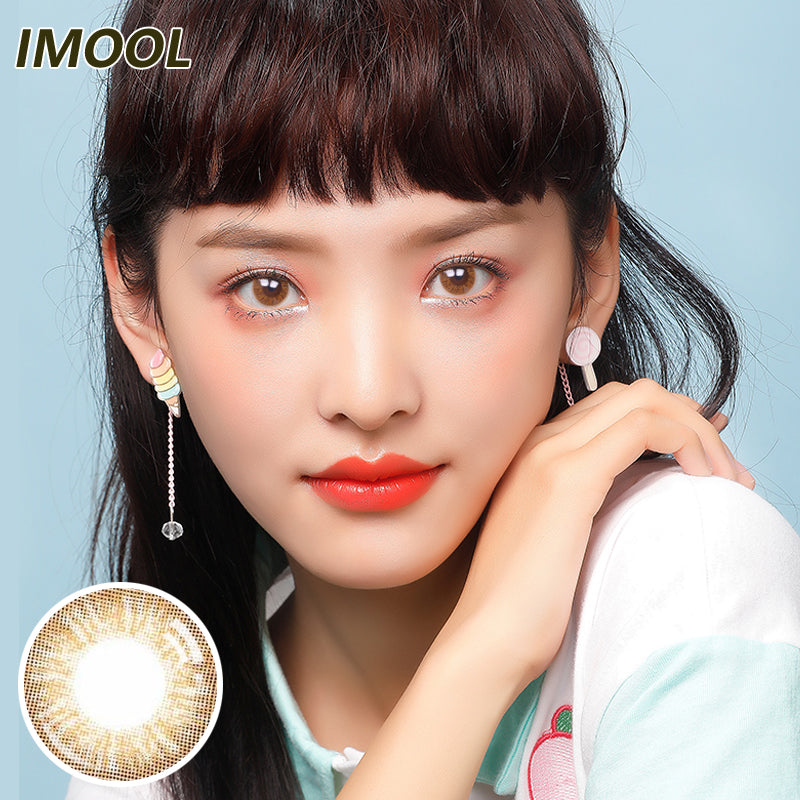 Japan brand IMOOL disposable quarterly colored contact lenses 2pcs packing Chocolate  Brown